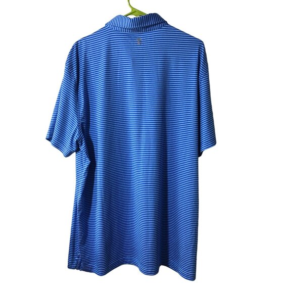 IZOD GOLF STRETCH BLUE STRIPED POLO SHIRT MENS SIZE XL - Picture 2 of 4